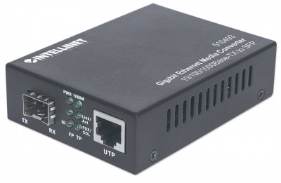 INTELLINET  510493 convertisseur de Support r&eacute;seau 1000 Mbit/s Noir