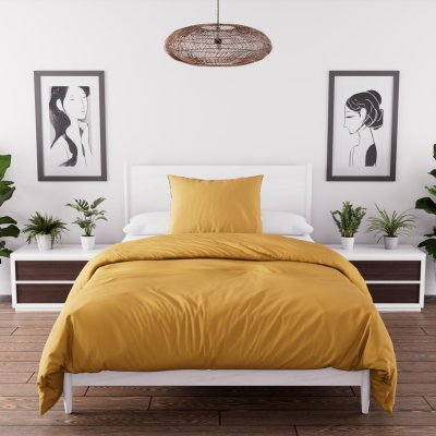 INTEMPOREL  Boh&egrave;me Parure Housse de Couette, Jaune, 140 x 200 cm