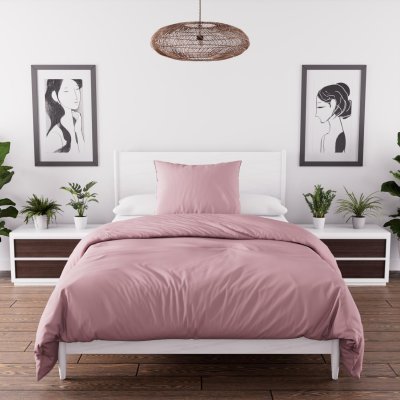 INTEMPOREL  Boh&egrave;me Parure Housse de Couette, Rose, 140 x 200 cm