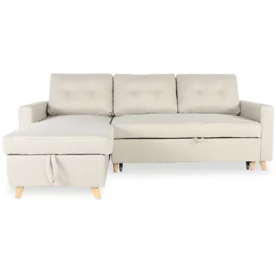 INTENSE DECO  Canap&eacute; d'angle Convertible r&eacute;versible Falko Tissu Beige