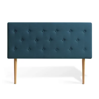 INTENSE DECO  T&ecirc;te de lit capitonn&eacute;e Th&eacute;a 140cm Tissu Bleu Canard
