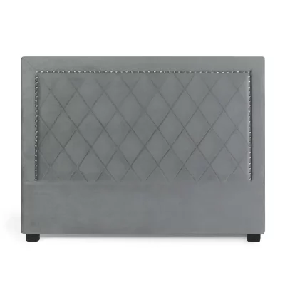 INTENSE DECO  T&ecirc;te de lit Nolwen Velours Gris Argent 160cm
