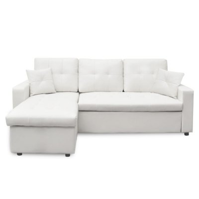 INTENSE DECO INTENSEDECO Canap&eacute; d'angle Convertible Cuero Blanc
