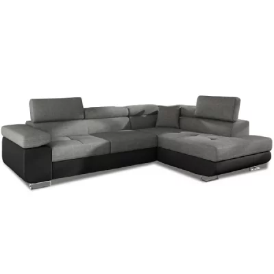 INTENSEDECO  Canap&eacute; d'angle Droit Convertible Marius Gris et Noir
