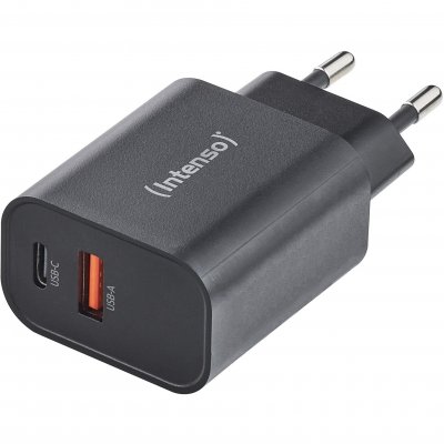 INTENSO  Adaptateur secteur W30AC Chargeur 30W USB-C USB-A Noir
