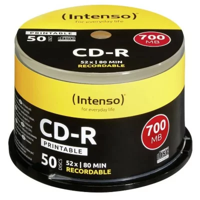 INTENSO  CD-R printable 700MB/80min 52x Speed - 50pcs Cake Box