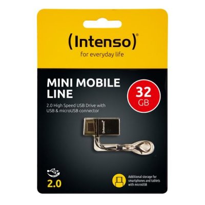 INTENSO Intensto Mini Mobile Line Cl&eacute; USB 2.0 32 Go Argent