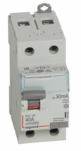 LEGRAND Inter. diff. 40A Bipolaire type A - Vis/Vis - 30ma - 411555 - 