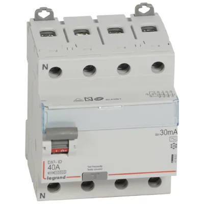 LEGRAND Inter diff dx&sup3;id arriv&eacute;e hautd&eacute;part bas vis 4p 400v 40a typeac 30ma4 modules