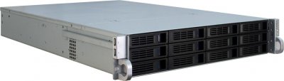 INTER TECH Inter-Tech IPC 2U-2412 Support Noir, Argent, Serveur de logement