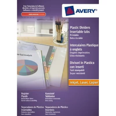 AVERY Intercalaire polypropyl&egrave;ne a4+ &agrave; onglets personnalisables 12 touches