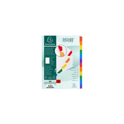 EXACOMPTA Intercalaire touches neutres  - carte blanche 170g - A4 - 12 positions renforc&eacute;es