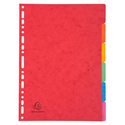 EXACOMPTA Intercalaires A4 - 6 Positions - Carte Lustr&eacute;e 400g - 