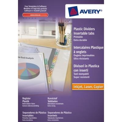 AVERY Intercalaires A4 8 Touches 180 Microns Onglets Imprimables