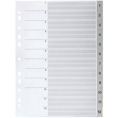 ESSELTE Intercalaires polypropyl&egrave;ne A4 12 divisions num&eacute;rique