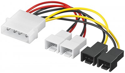 GOOBAY Internes PC-Stromkabel 4-pol.- 2x 2-pol. - Adapter - Current/Power Supply (93632) - 