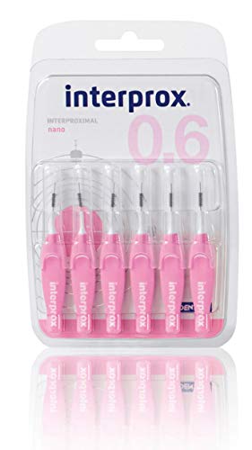 INTERPROX  Rose Nano 6 Brosses interdentaires, Lot de 3 &aacute; 6 pieces