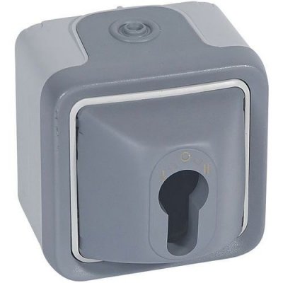 LEGRAND Interrupteur &agrave; cl&eacute; complet en saillie Plexo IP20 - Gris