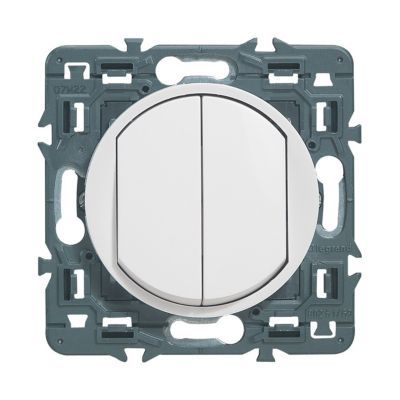 LEGRAND Interrupteur avec double poussoir rond blanc