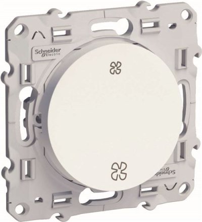 SCHNEIDER ELECTRIC Interrupteur commande VMC - 2 vitesses - SCHNEIDER Odace - blanc