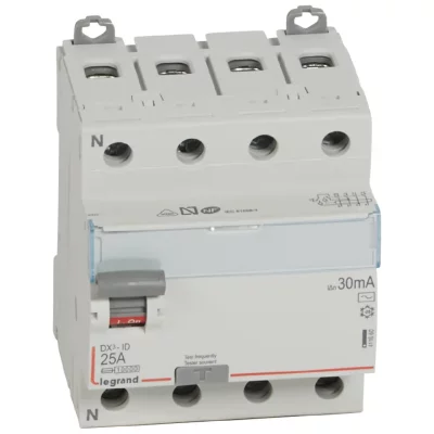 LEGRAND Interrupteur diff&eacute;rentiel - 25A - 30mA - Type AC - 400V - Vis/Vis - Haut/Bas