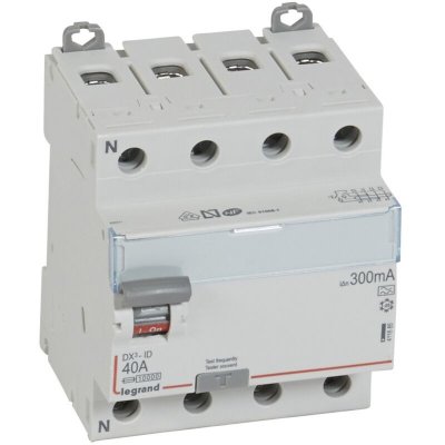 LEGRAND Interrupteur diff&eacute;rentiel - 40A - 300mA - Type A - 400V - Vis/Vis - Haut/Bas