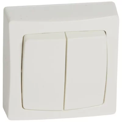 LEGRAND Interrupteur double va et vient en saillie blanc - 086020 - 