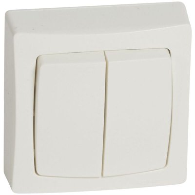 LEGRAND Interrupteur double va et vient en saillie blanc - 086020 - 