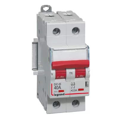 LEGRAND Interrupteur-sectionneur DX&sup3;-IS &agrave; d&eacute;clenchement - 2P - 400V - 40A - 2 modules