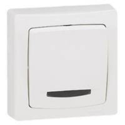 LEGRAND Interrupteur va et vient &agrave; voyant en saillie blanc - 086017 - 
