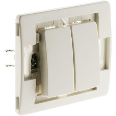ZENITECH Interrupteur VENUS Double Va-et-Vient Bornes Auto Composable Blanc