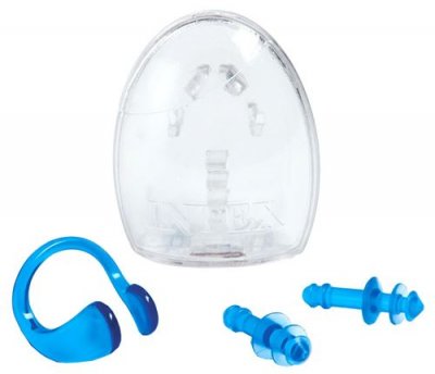 INTEX  Earplugs et pince-nez bleu trois pi&egrave;ces