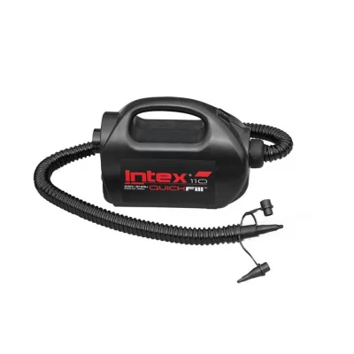 INTEX  - Gonfleur mini compresseur &eacute;lectrique 12 v / 220 v Noir