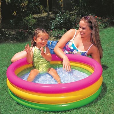 INTEX  - jeu de plein air - pataugeoire sunst glow 3 boudins 91X23 cm