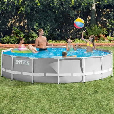 INTEX  piscine avec accessoires Prism Frame &Oslash;457 x 107 cm gris