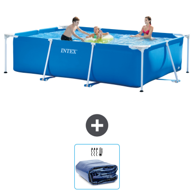 INTEX  Piscine - Frame Pool - 300 x 200 x 75 cm - Avec Tapis solaire