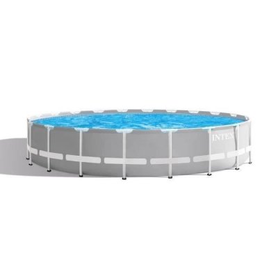 INTEX  - Piscine tubulaire ronde Prism Frame 6,10 x 1,32 m - Gris