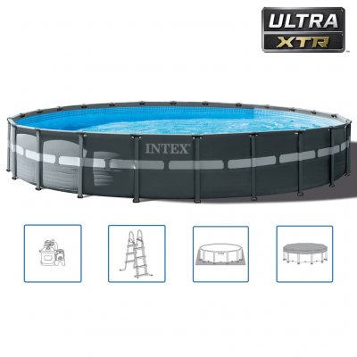 INTEX  - Piscine tubulaire Ultra XTR Frame ronde 7,32 x 1,32 m