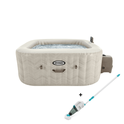 INTEX  Spa Gonflable 28446 Purespa Chevron Deluxe 4p 175x175x28 Cm