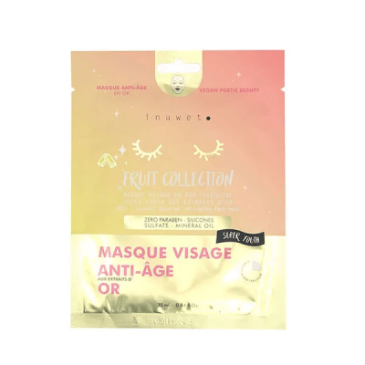 INUWET  masque fruit visage anti age extraits d'or