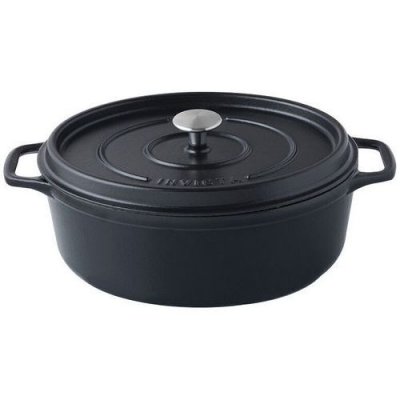 MATFER INVICTA Cocotte ovale - &Oslash; 27 cm - Noir - Tous feux dont induction