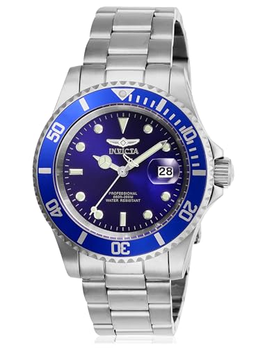 INVICTA  Pro Diver - Montre Homme Quartz en Acier Inoxydable - 40 mm, Argent / Bleu