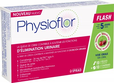PHYSIOFLOR IPRAD  Flash&eacute;limination urinaire 10 g&eacute;lules +10 comprim&eacute;s
