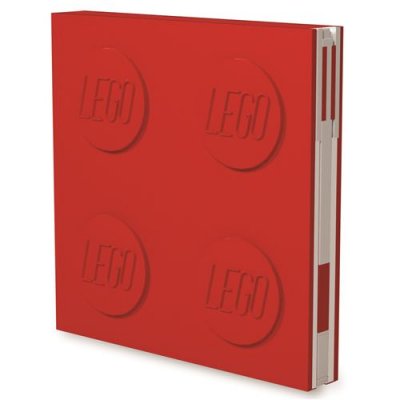 Iqhk Papeterie LEGO - Bloc-notes verrouillable avec stylo gel - Rouge