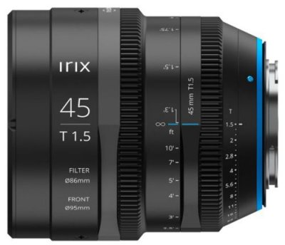 IRIX  cin&eacute; 45mm t/1.5 monture Canon EF objectif vid&eacute;o
