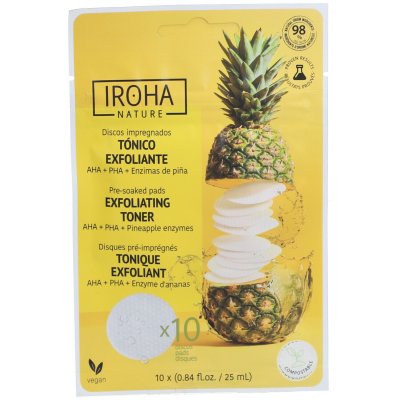 IROHA NATURE  Disques pour le visage avec toner exfoliant et