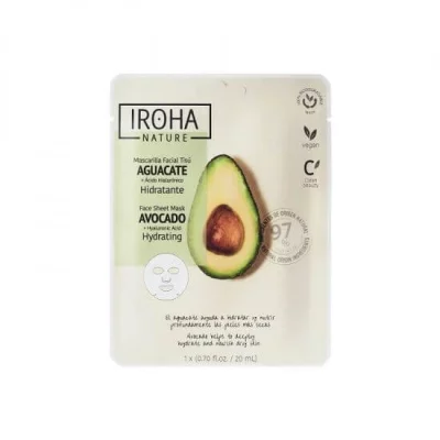 IROHA  Nature Mascarilla Facial Tis&uacute; Hidratante Aguacate 20ml