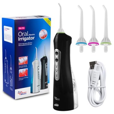 PRO MEDIX Irrigateur dentaire oral sans fil 2 bouts Hydropulseur Jet Dentaire