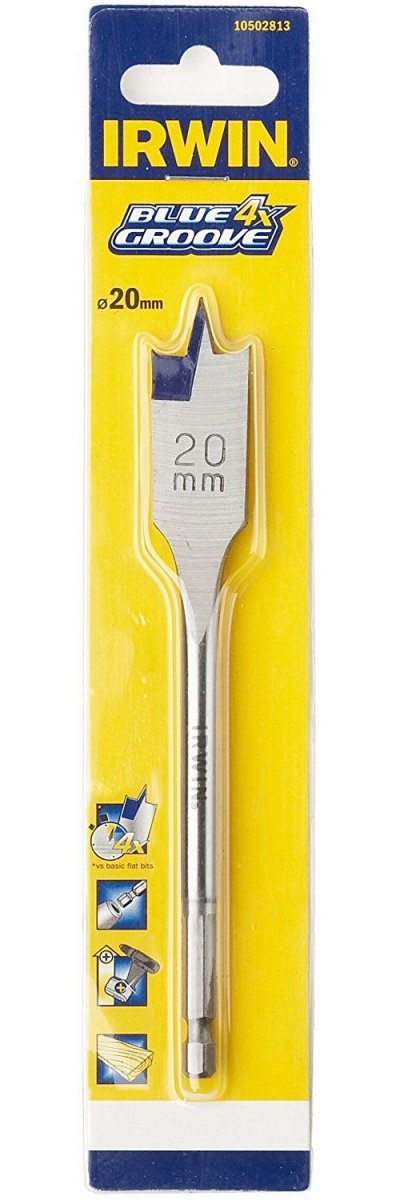 IRWIN  10502814 Blue Groove 4X M&egrave;che &agrave; bois plate 22 x 152 mm