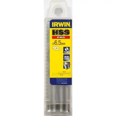 IRWIN  - foret m&eacute;taux hss pro &oslash; 6,5 mm - &eacute;tui de 10 D-10502296